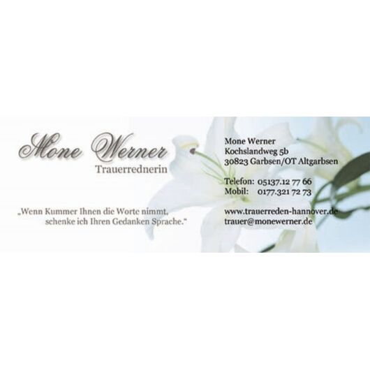 Mone Werner - Trauerrednerin;  liebevolle, sensible, authentische Verabschiedungen Ihrer Herzensmenschen...